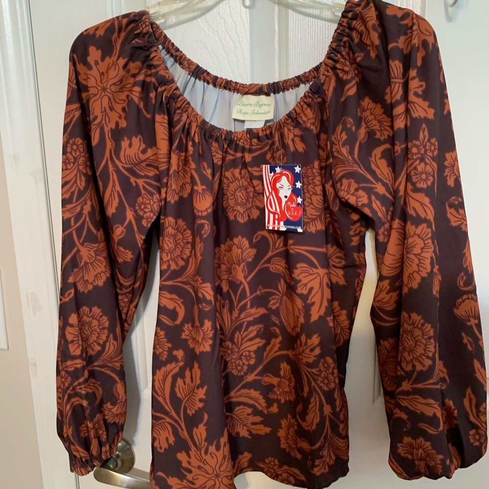 Pin Up Girl Couture brown Sylvie blouse